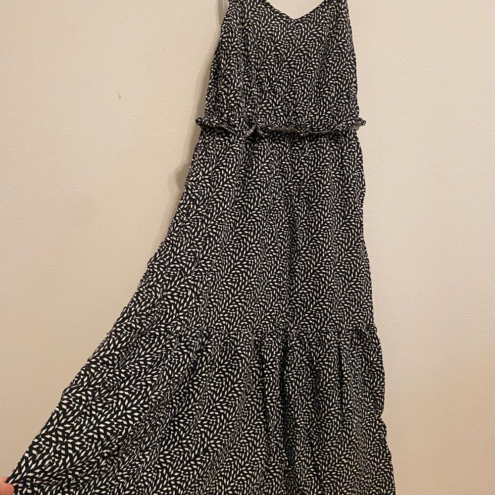 Mossimo Supply Co Gray Ruffled Tiered Midi Sundress